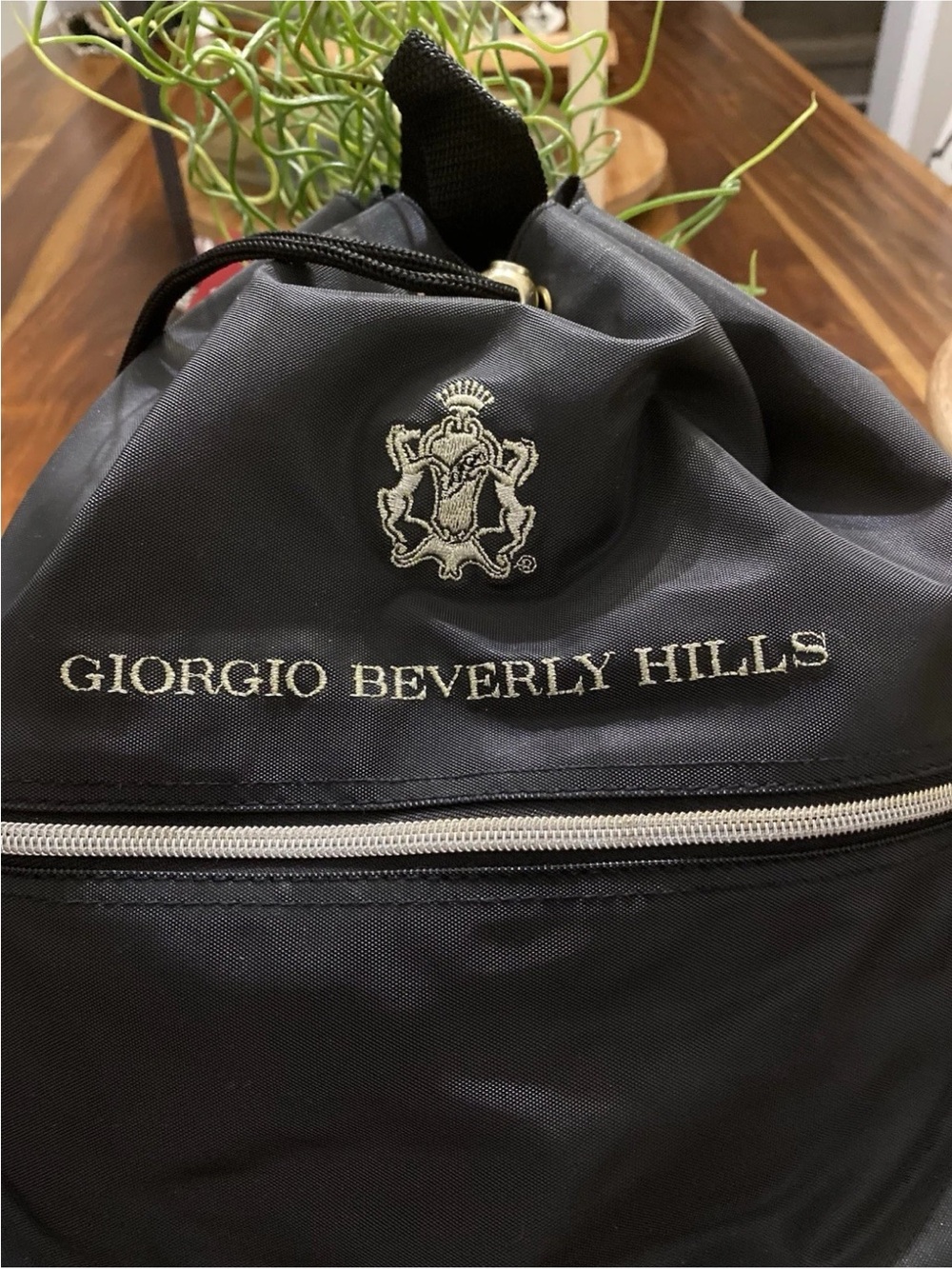 Vintage Giorgio Beverly Hills  Black Drawstring Backpack - Picture 3 of 4